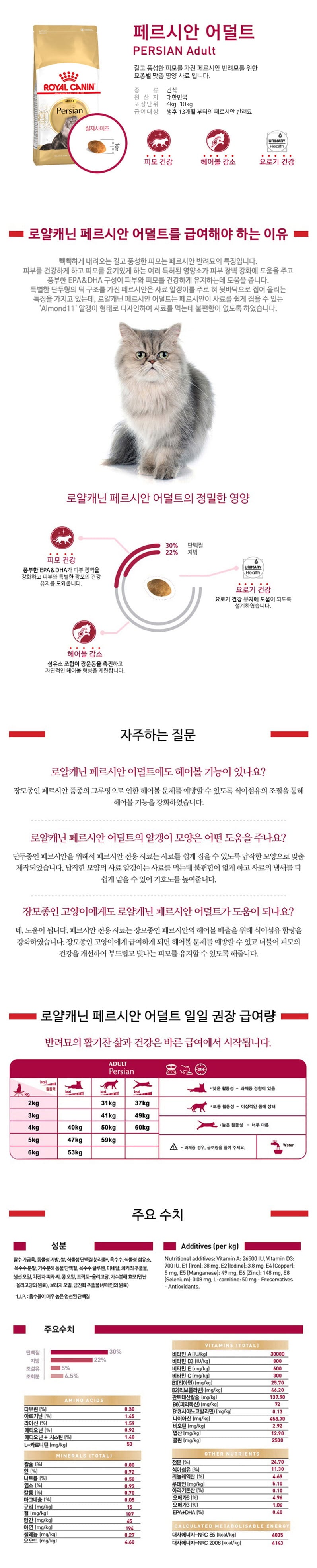 로얄캐닌 캣 페르시안 어덜트 2kg RE11 상세 이미지 2