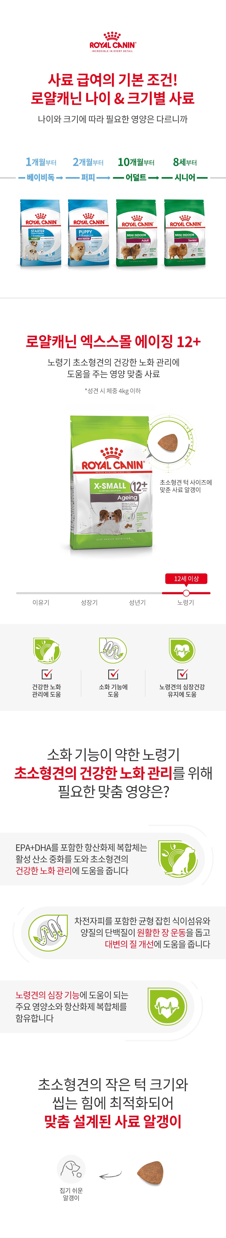로얄캐닌 독 엑스스몰 에이징 12+ 1.5kg RB18 상세 이미지 1