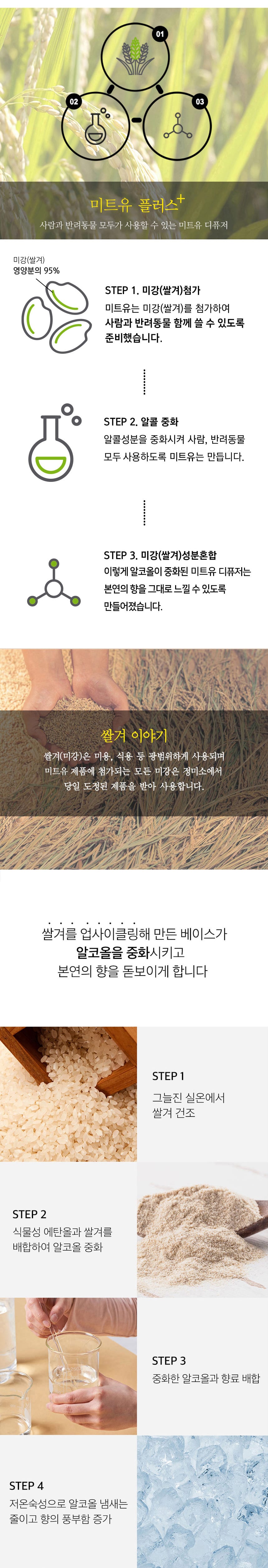 미트유 강아지 고양이 디퓨저 쌀겨 아로마오일 실내 방향제 알러지 유발 물질 제외 상세 이미지 3