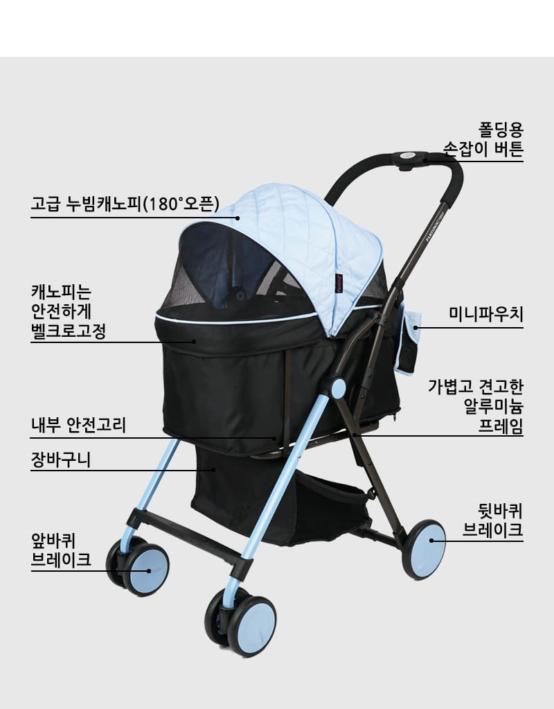 [패리스독] 베로c-300 유모차(블루) 상세 이미지 2