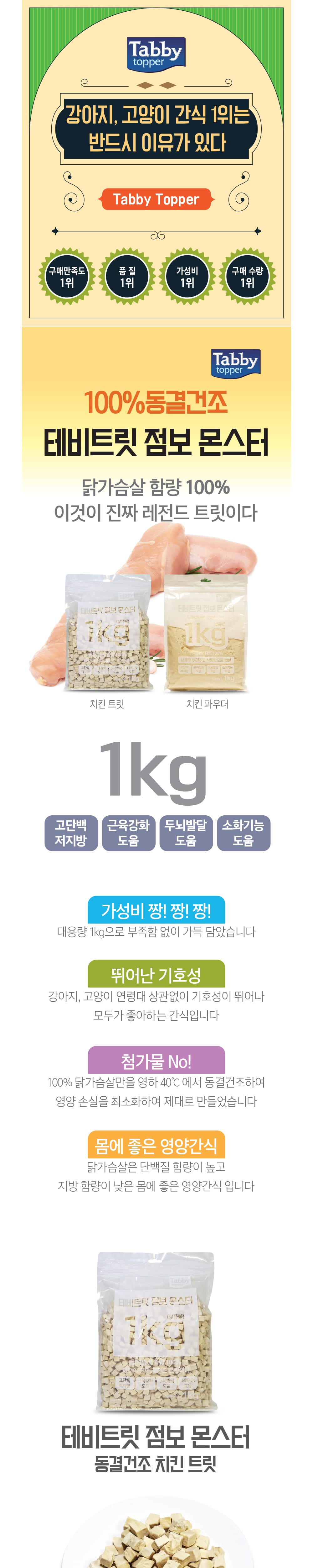 테비트릿 점보 몬스터 치킨파우다1kg 상세 이미지 1