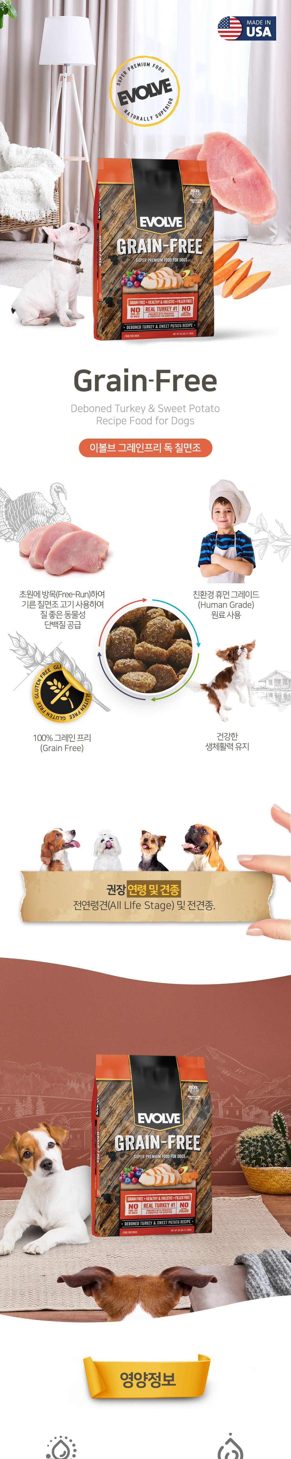 이볼브 독 그레인프리 칠면조11.79kg 상세 이미지 1