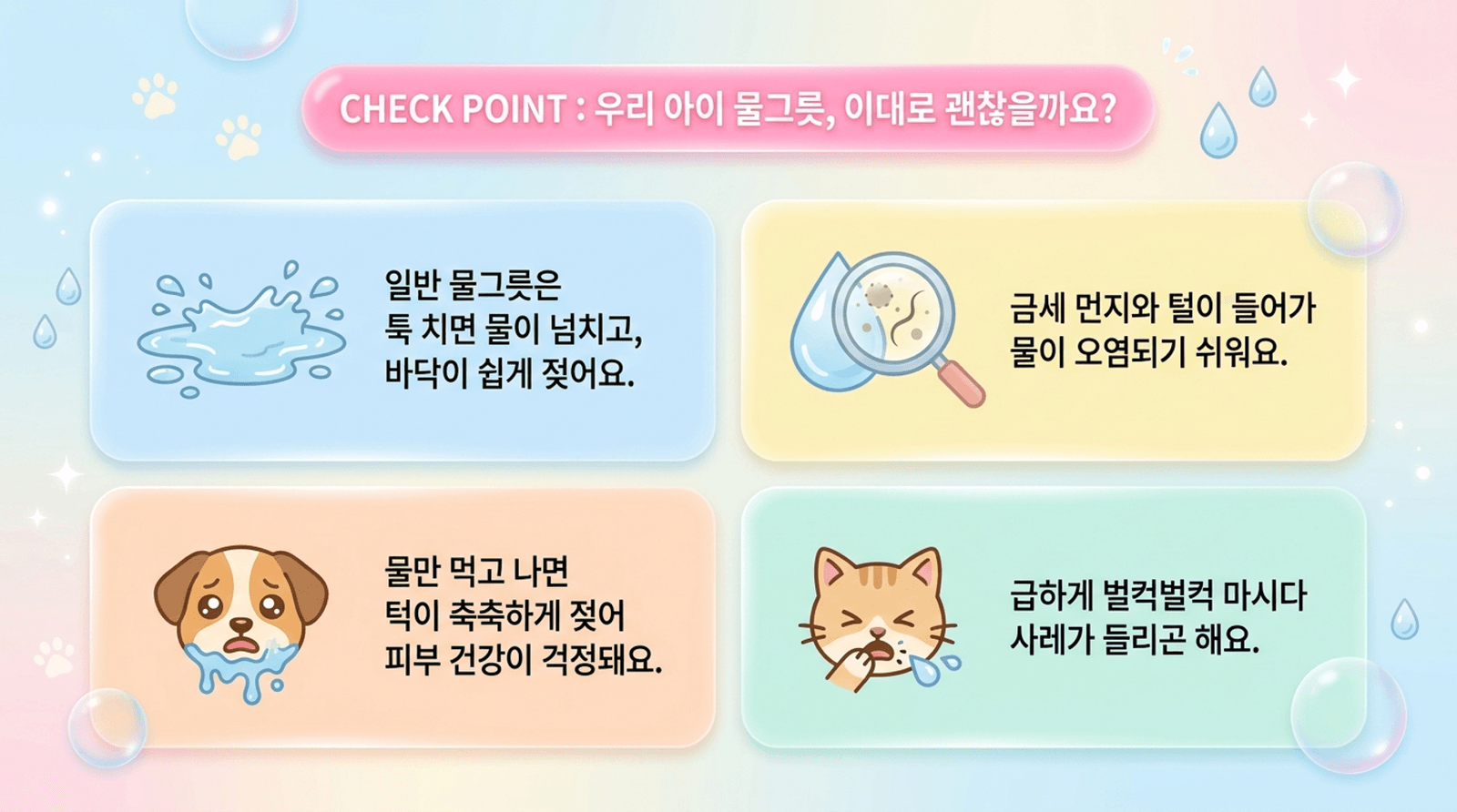 플로팅 투명 급수기 (강아지 / 고양이 겸용) 2리터 대용량 상세 이미지 2