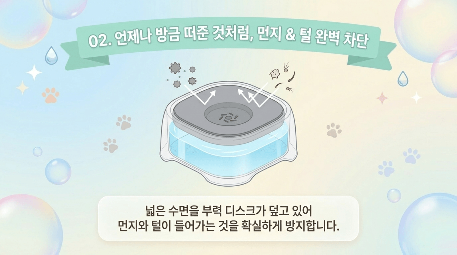 플로팅 투명 급수기 (강아지 / 고양이 겸용) 2리터 대용량 상세 이미지 6