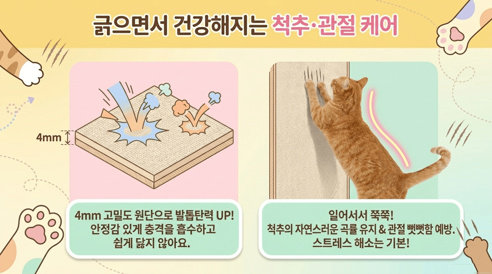 고양이 부착형 스크래쳐 수직형 카페트 매트 (그림 랜덤 발송) 상세 이미지 6