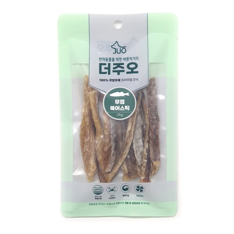 [더주오] 수제간식 무염북어스틱 25g
