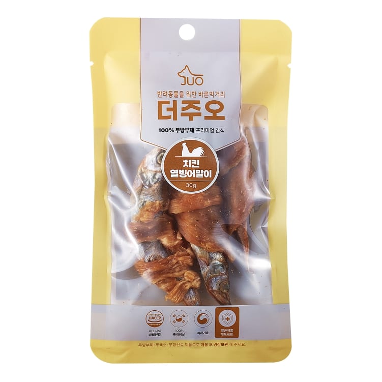 [더주오] 수제간식 치킨열빙어말이 30g [멸균] 강아지 고양이 간식