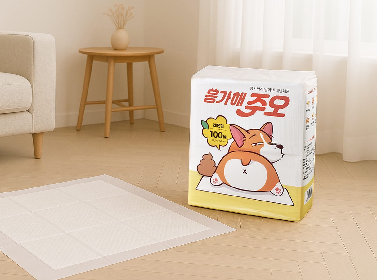 [더주오]  응가해주오 배변패드 고급형 레몬향 100매 (40cm*50cm) 썸네일 2