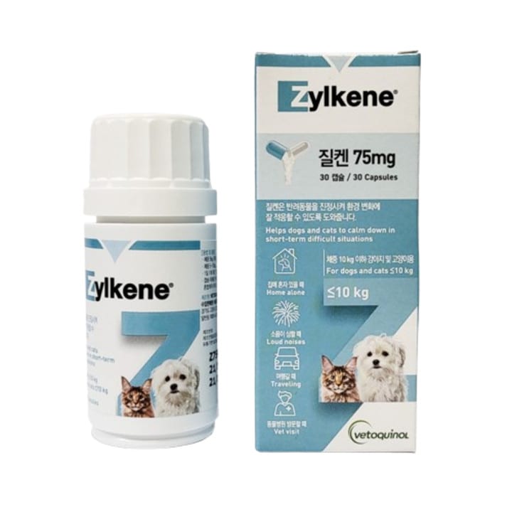 [베토퀴놀] 질켄 75mg 30캡슐 강아지 고양이 스트레스 완화 안정제  분리불안 이사 환경변화