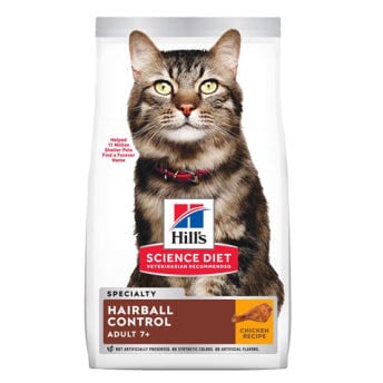 힐스 캣 어덜트7+ 헤어볼 어덜트 1.58kg HS15 고양이 천연섬유소 헤어볼감소