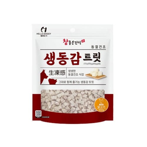 헬로도기 생동감트릿 동결건조 닭고기 500g