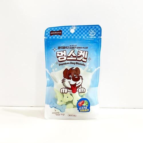 멍스켓 강아지 비스켓(소고기&브로콜리)40gX10개(1타) 썸네일 2