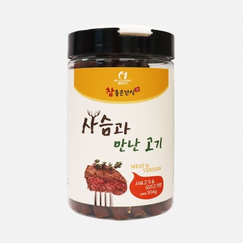 헬로도기 사슴과 만난 고기(304g/사슴고기&오리고기맛)